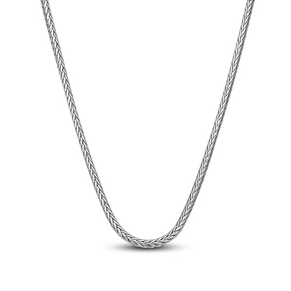 Collar Cola de Raton Plateada