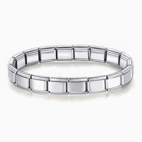 Pulsera Italiana Plateada Lisa