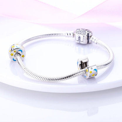 Clip Abalorio Luna & Estrellas Fluorescente