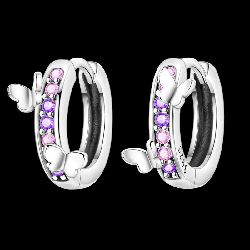 Aretes Mariposa y Gemas