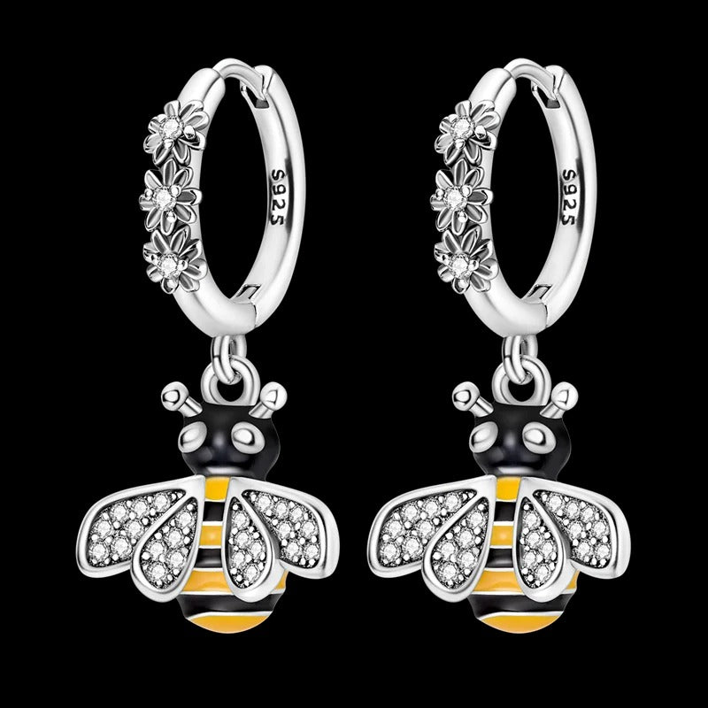 Aretes Abeja y Flores