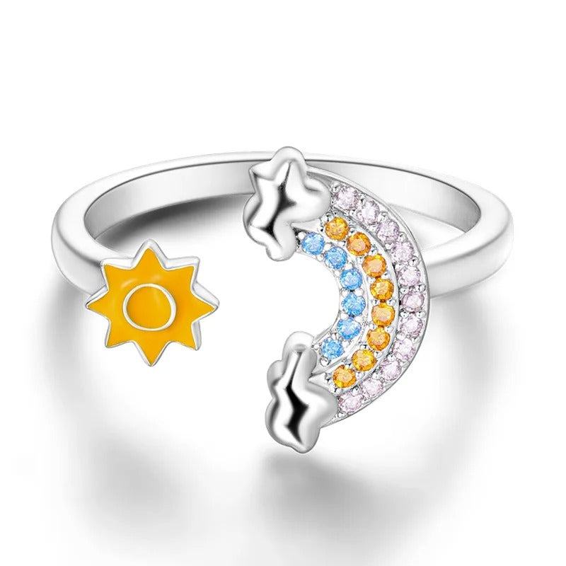 Anillo Sol y Arcoíris Ajustable