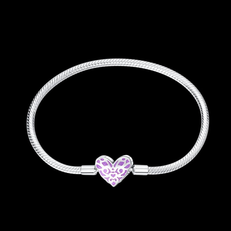 Pulsera Corazón Morado Eterno