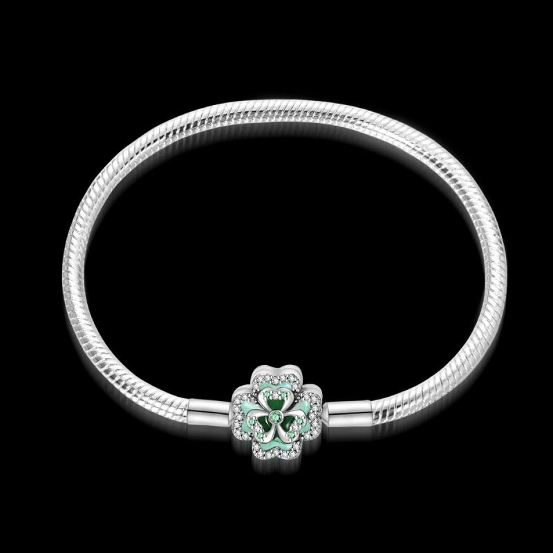 Pulsera Trébol Verde Diamantado