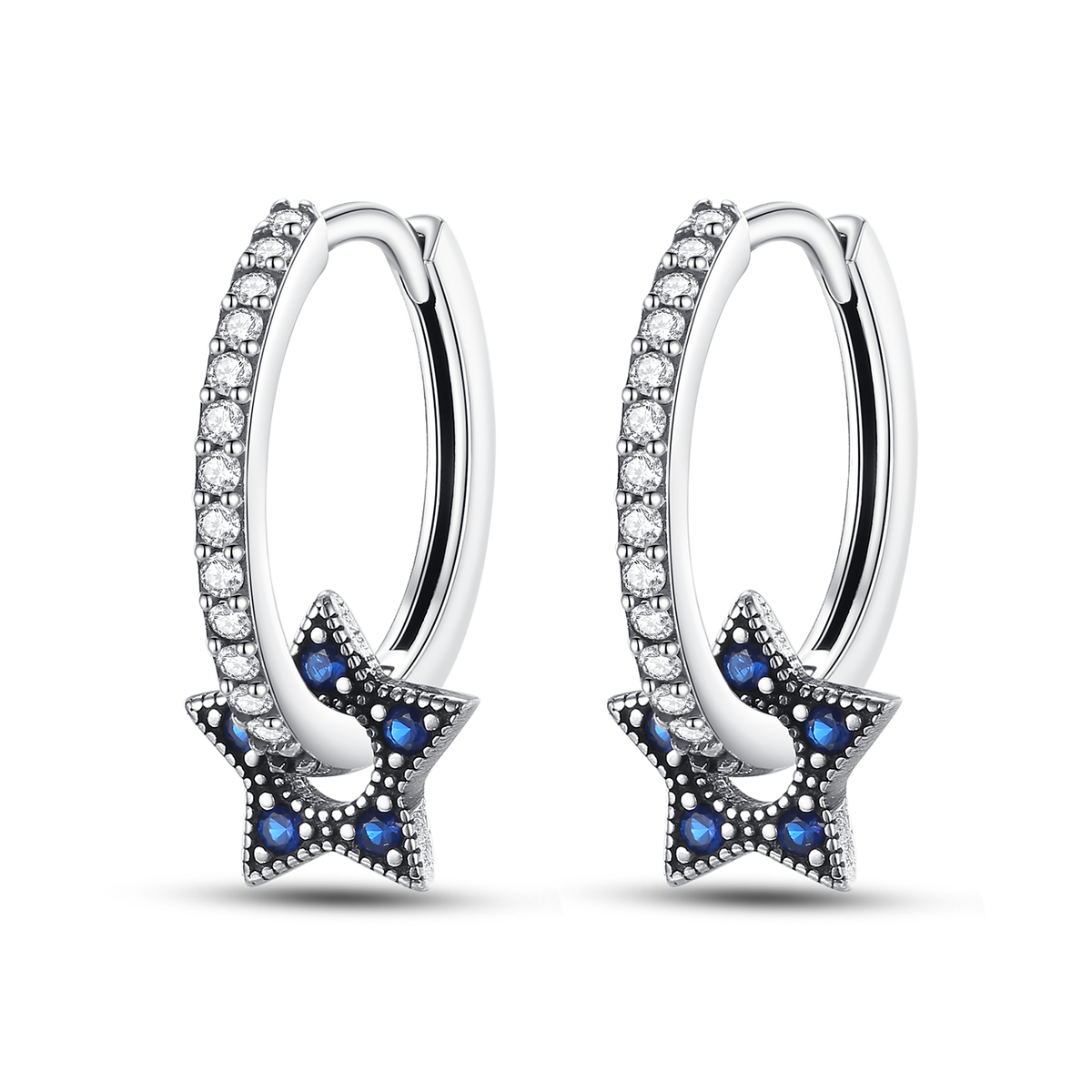 Aretes Estrella Celeste Diamantada