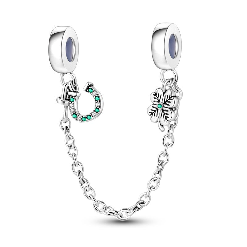Cadena de Seguridad Trebol & Herradura Diamantada