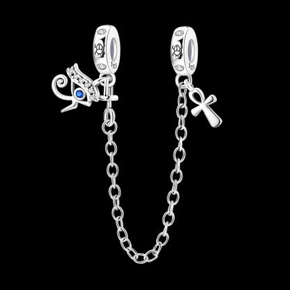 Cadena de Seguridad Ojo Horus y Cruz Anj