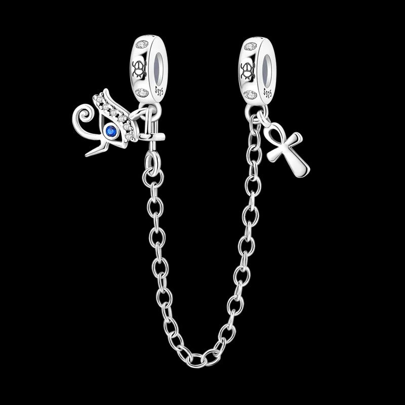 Cadena de Seguridad Ojo Horus y Cruz Anj